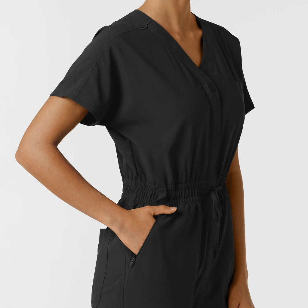 Wink Scrubs Women's Cargo Jogger Scrub Jumpsuit Black | scrub-supply.com