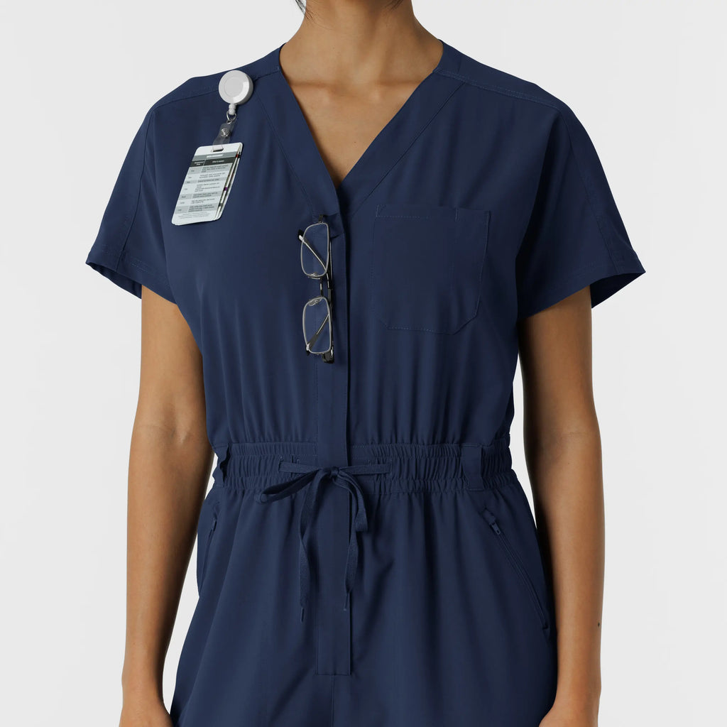 Wink Scrubs Women's Cargo Jogger Scrub Jumpsuit Navy | scrub-supply.com