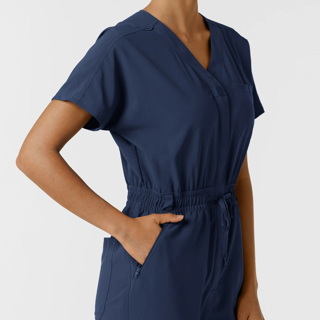 Wink Scrubs Women's Cargo Jogger Scrub Jumpsuit Navy | scrub-supply.com