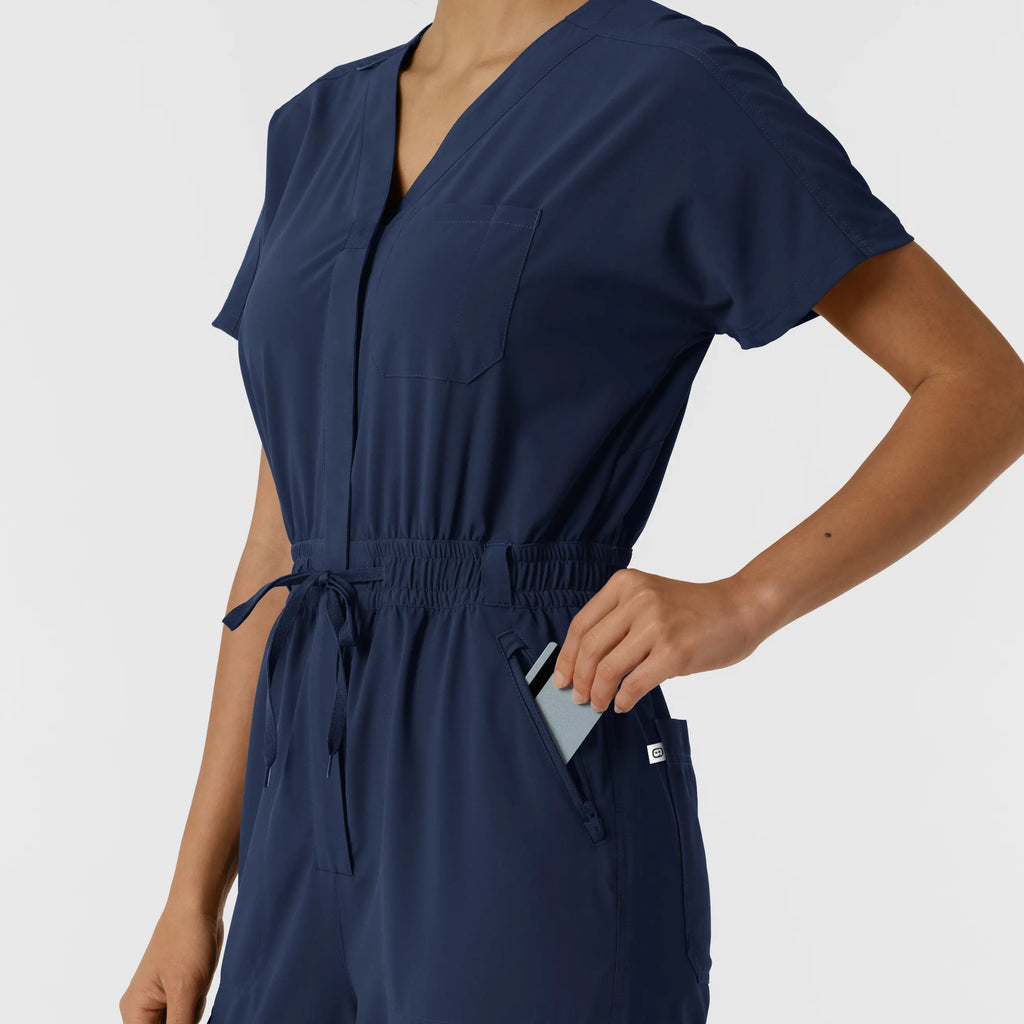 Wink Scrubs Women's Cargo Jogger Scrub Jumpsuit Navy | scrub-supply.com