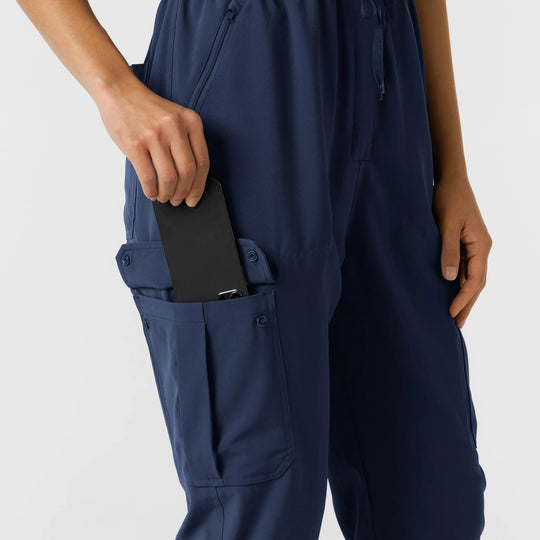 Wink Scrubs Women's Cargo Jogger Scrub Jumpsuit Navy | scrub-supply.com