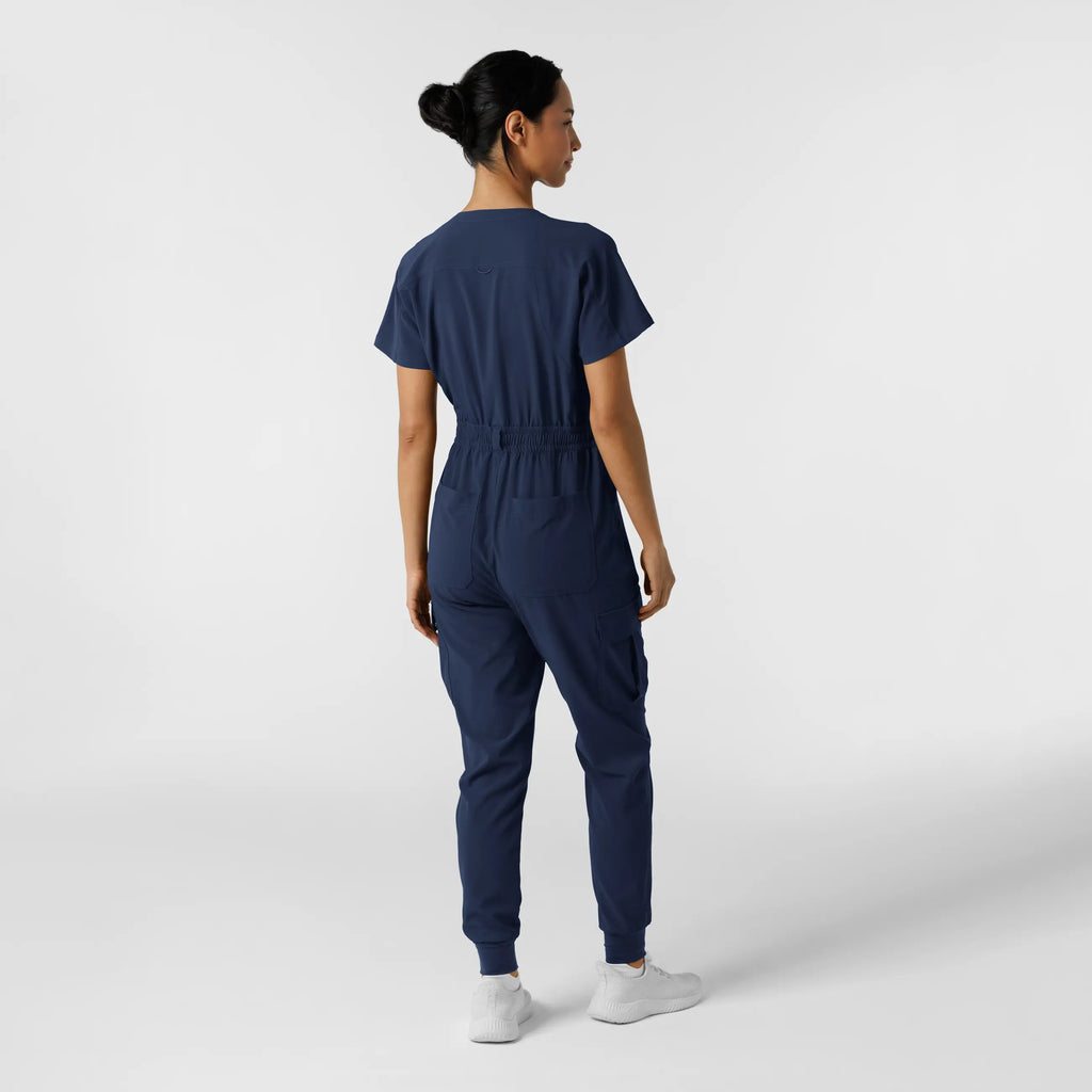 Wink Scrubs Women's Cargo Jogger Scrub Jumpsuit Navy | scrub-supply.com