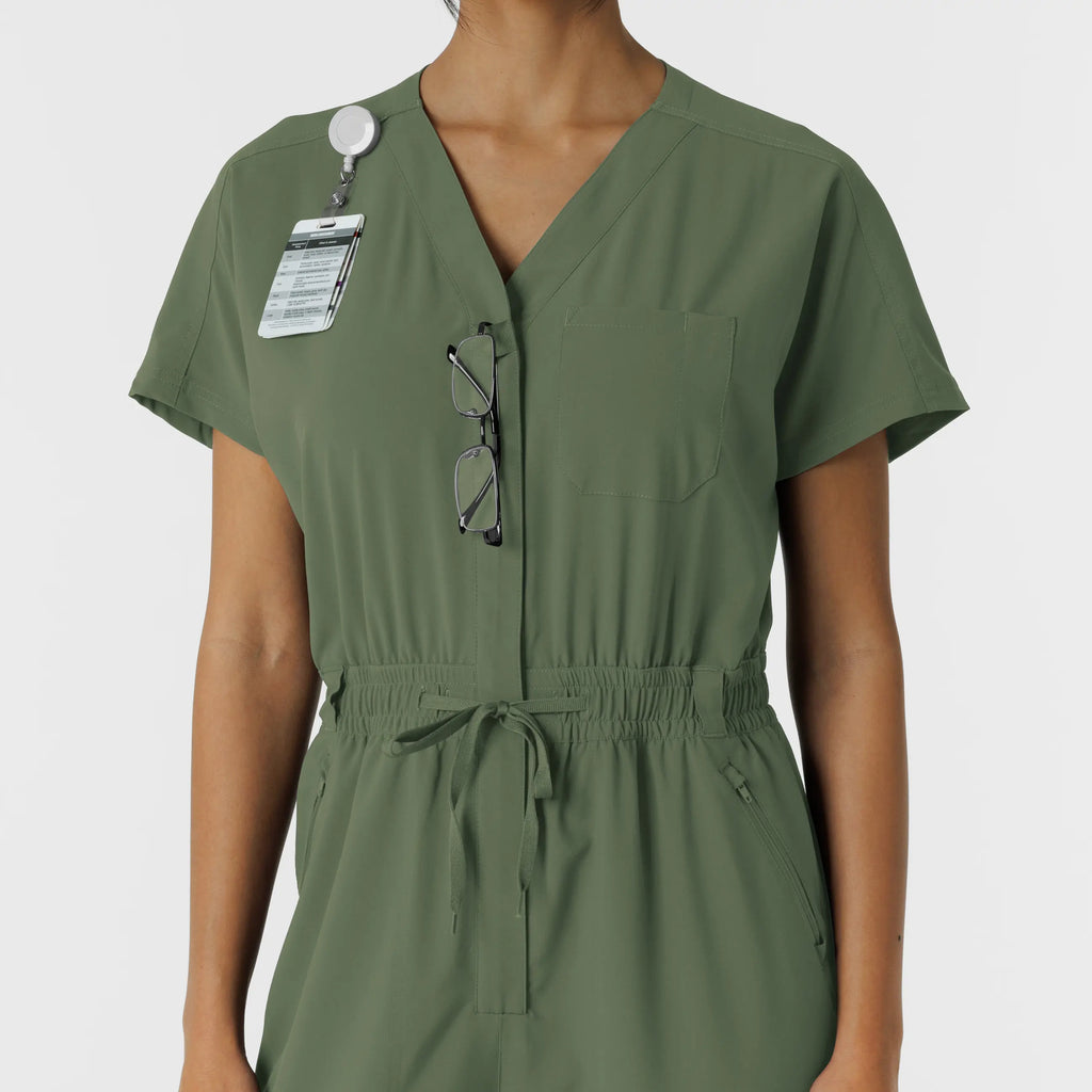 Wink Scrubs Women's Cargo Jogger Scrub Jumpsuit Olive | scrub-supply.com