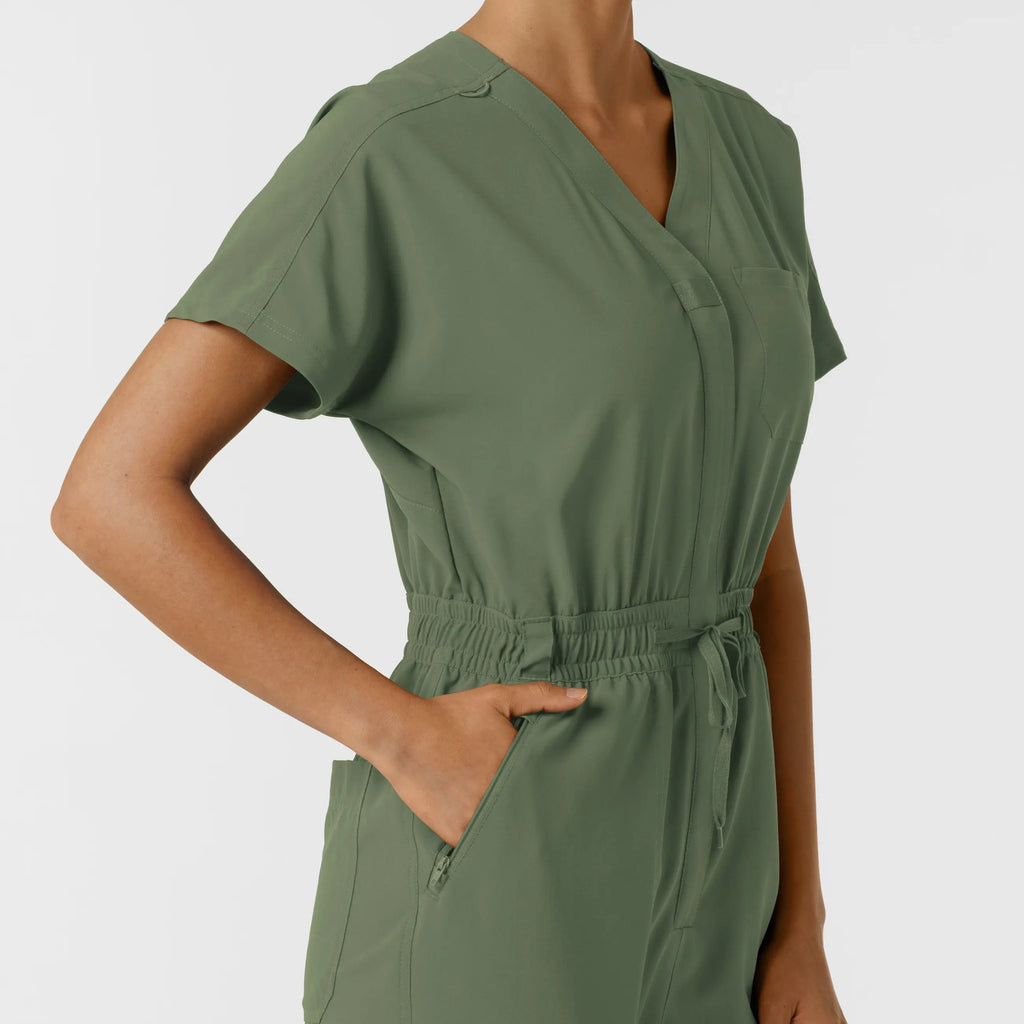 Wink Scrubs Women's Cargo Jogger Scrub Jumpsuit Olive | scrub-supply.com