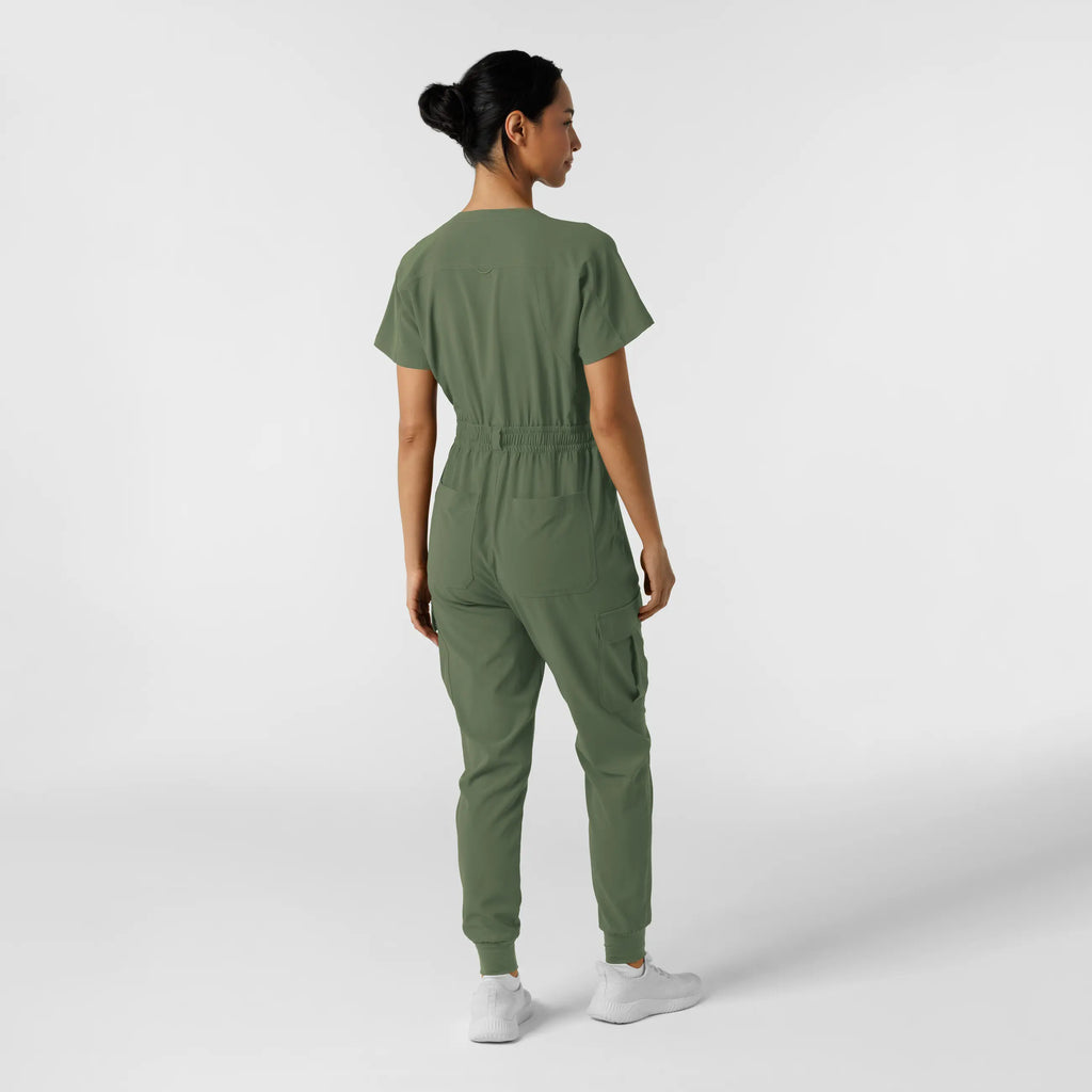 Wink Scrubs Women's Cargo Jogger Scrub Jumpsuit Olive | scrub-supply.com