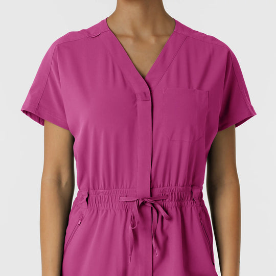 Wink Scrubs Women's Cargo Jogger Scrub Jumpsuit Raspberry | scrub-supply.com
