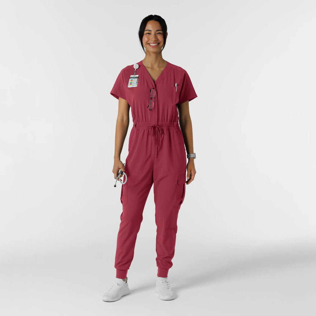 Wink Scrubs Women's Cargo Jogger Scrub Jumpsuit Ruby | scrub-supply.com