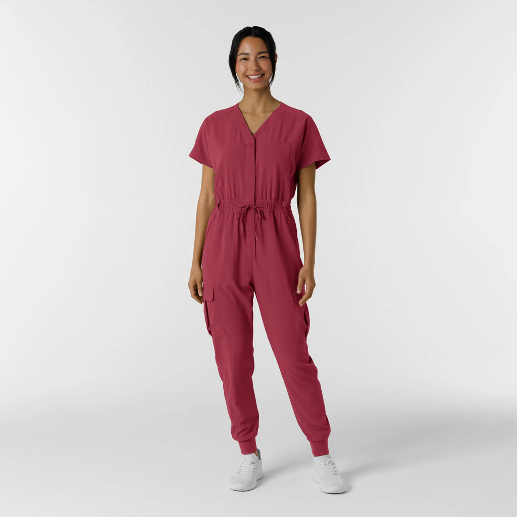 Wink Scrubs Women's Cargo Jogger Scrub Jumpsuit Ruby | scrub-supply.com