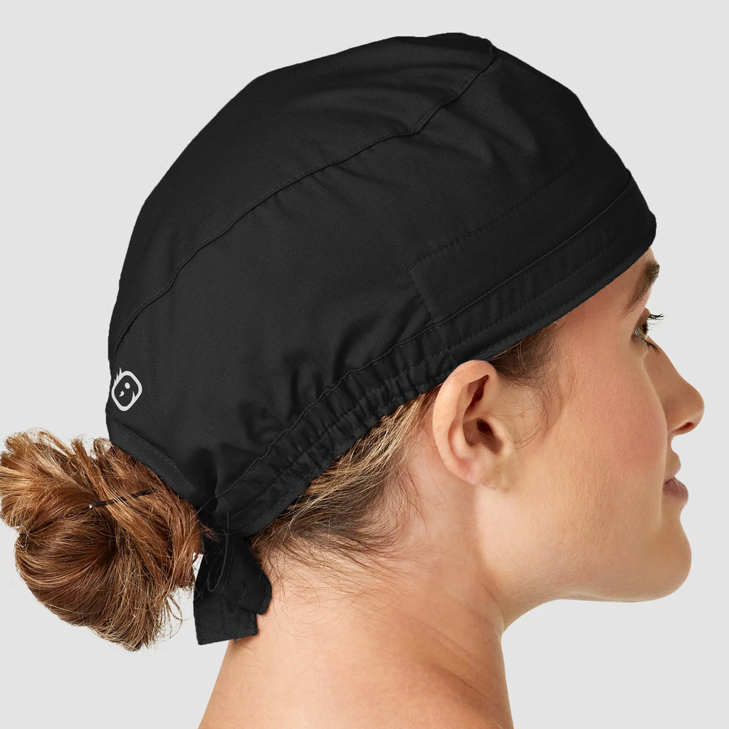 Wink Scrubs Unisex Tie Back Scrub Cap Black | scrub-supply.com