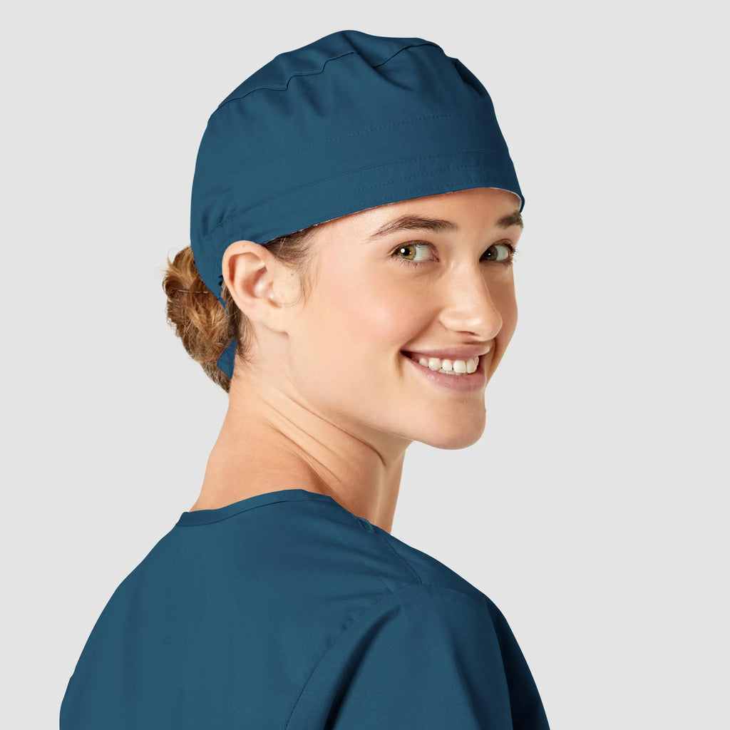 Wink Scrubs Unisex Tie Back Scrub Cap Caribbean Blue | scrub-supply.com