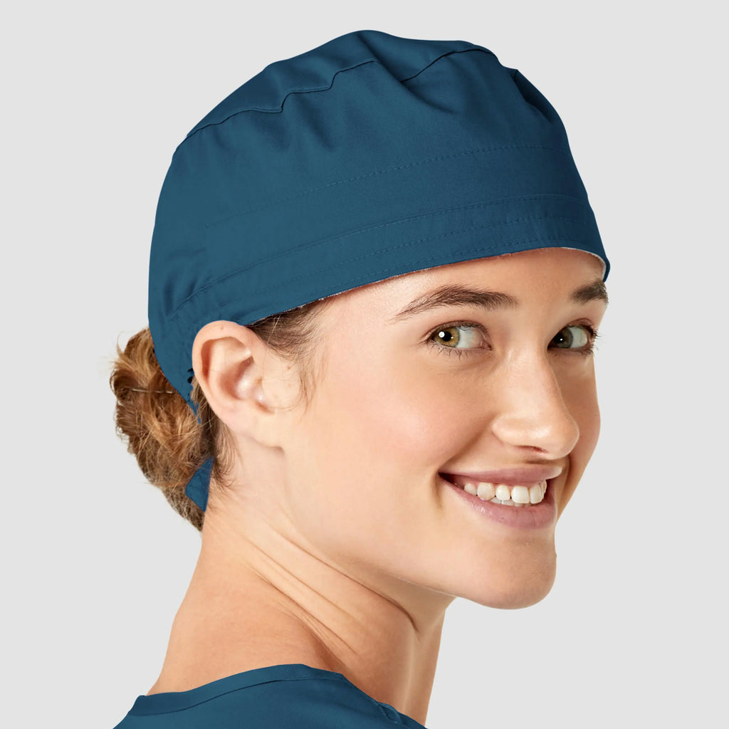 Wink Scrubs Unisex Tie Back Scrub Cap Caribbean Blue | scrub-supply.com