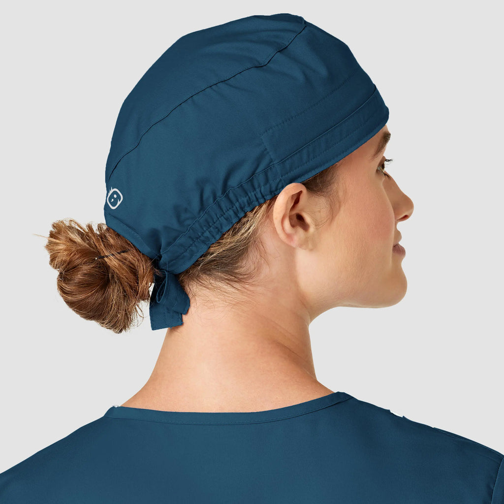 Wink Scrubs Unisex Tie Back Scrub Cap Caribbean Blue | scrub-supply.com