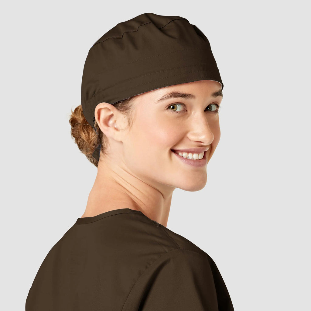 Wink Scrubs Unisex Tie Back Scrub Cap Chocolate | scrub-supply.com