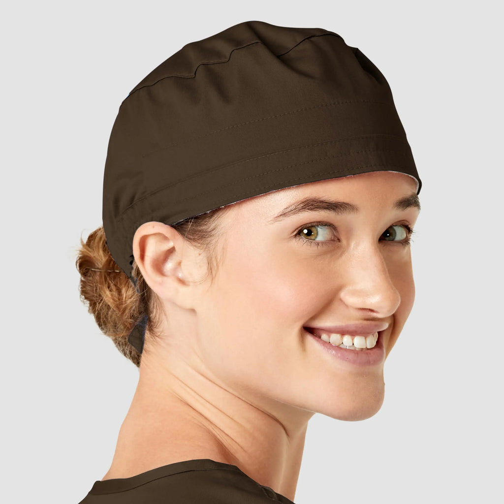 Wink Scrubs Unisex Tie Back Scrub Cap Chocolate | scrub-supply.com