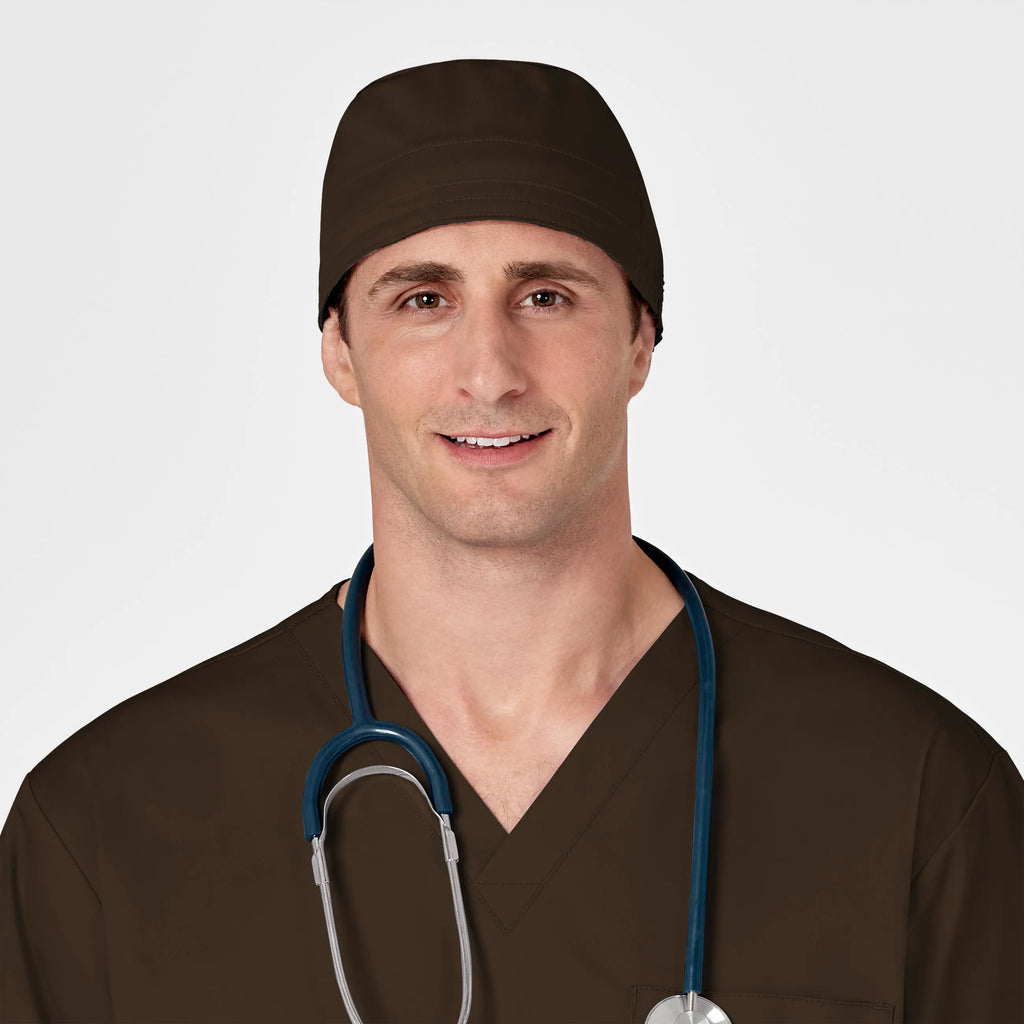 Wink Scrubs Unisex Tie Back Scrub Cap Chocolate | scrub-supply.com