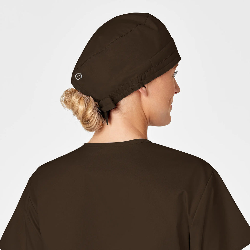 Wink Scrubs Unisex Tie Back Scrub Cap Chocolate | scrub-supply.com