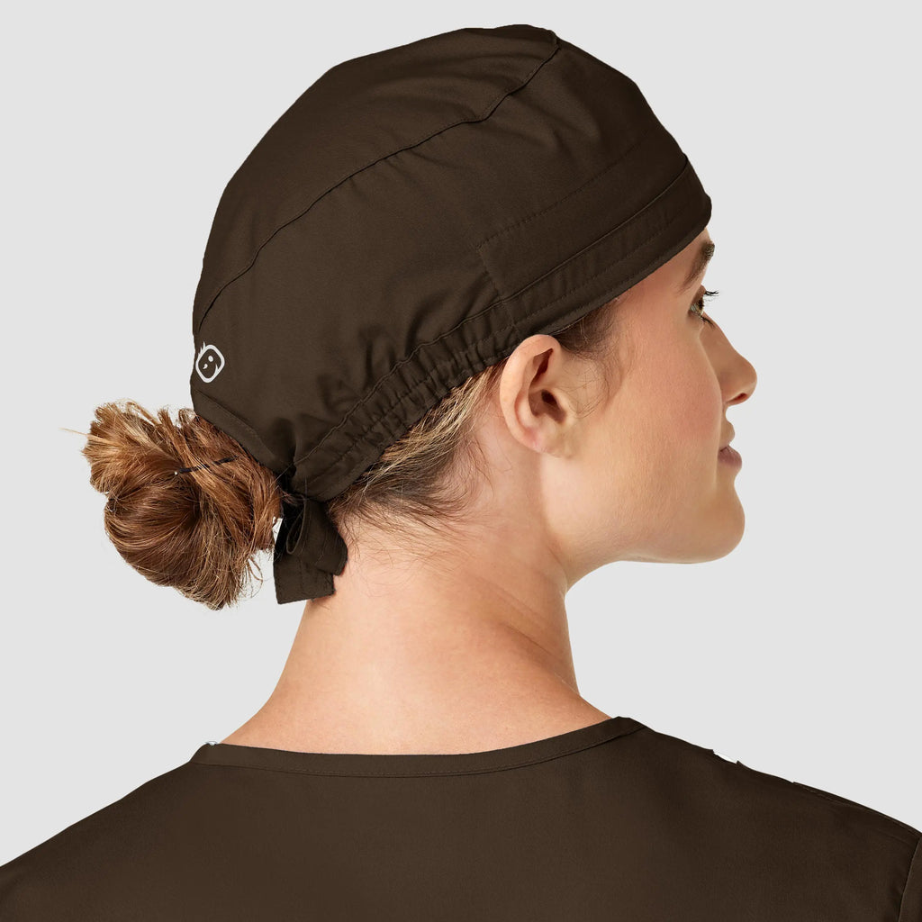 Wink Scrubs Unisex Tie Back Scrub Cap Chocolate | scrub-supply.com