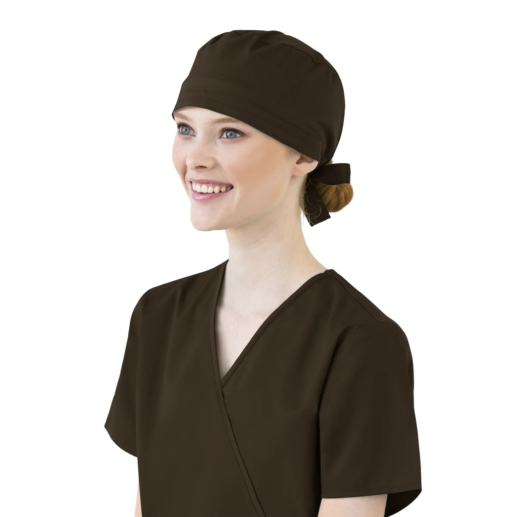 Wink Scrubs Unisex Tie Back Scrub Cap Chocolate | scrub-supply.com