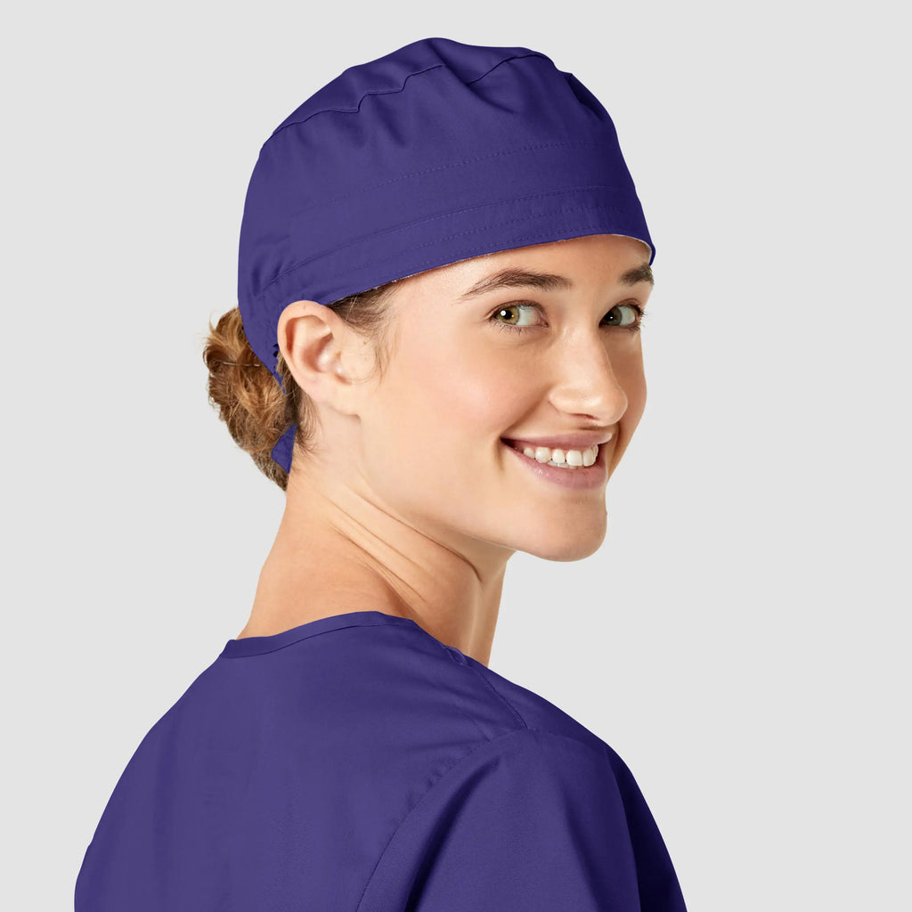 Wink Scrubs Unisex Tie Back Scrub Cap Grape | scrub-supply.com