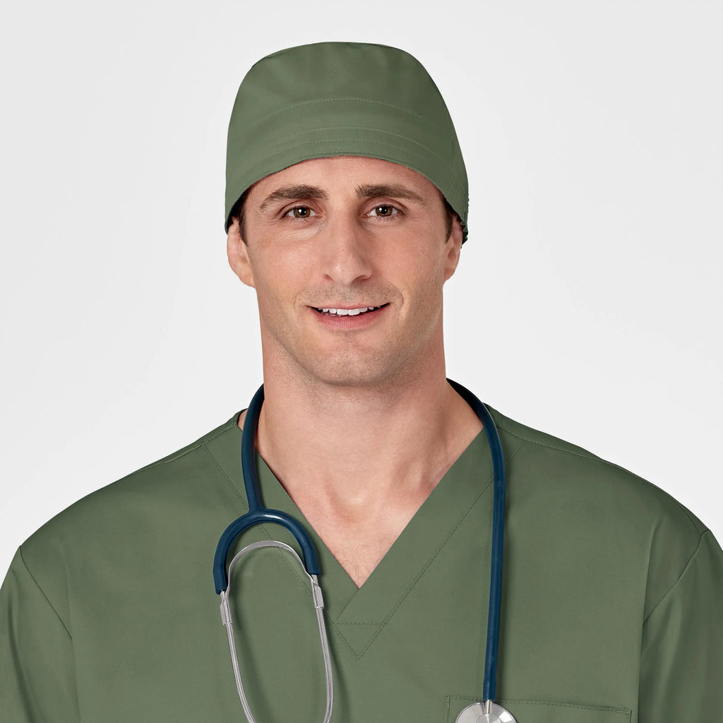 Wink Scrubs Unisex Tie Back Scrub Cap Olive | scrub-supply.com