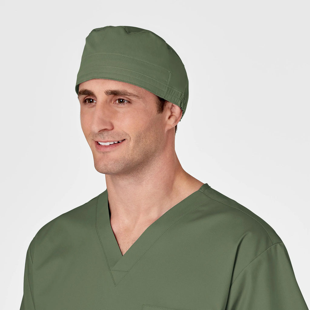 Wink Scrubs Unisex Tie Back Scrub Cap Olive | scrub-supply.com