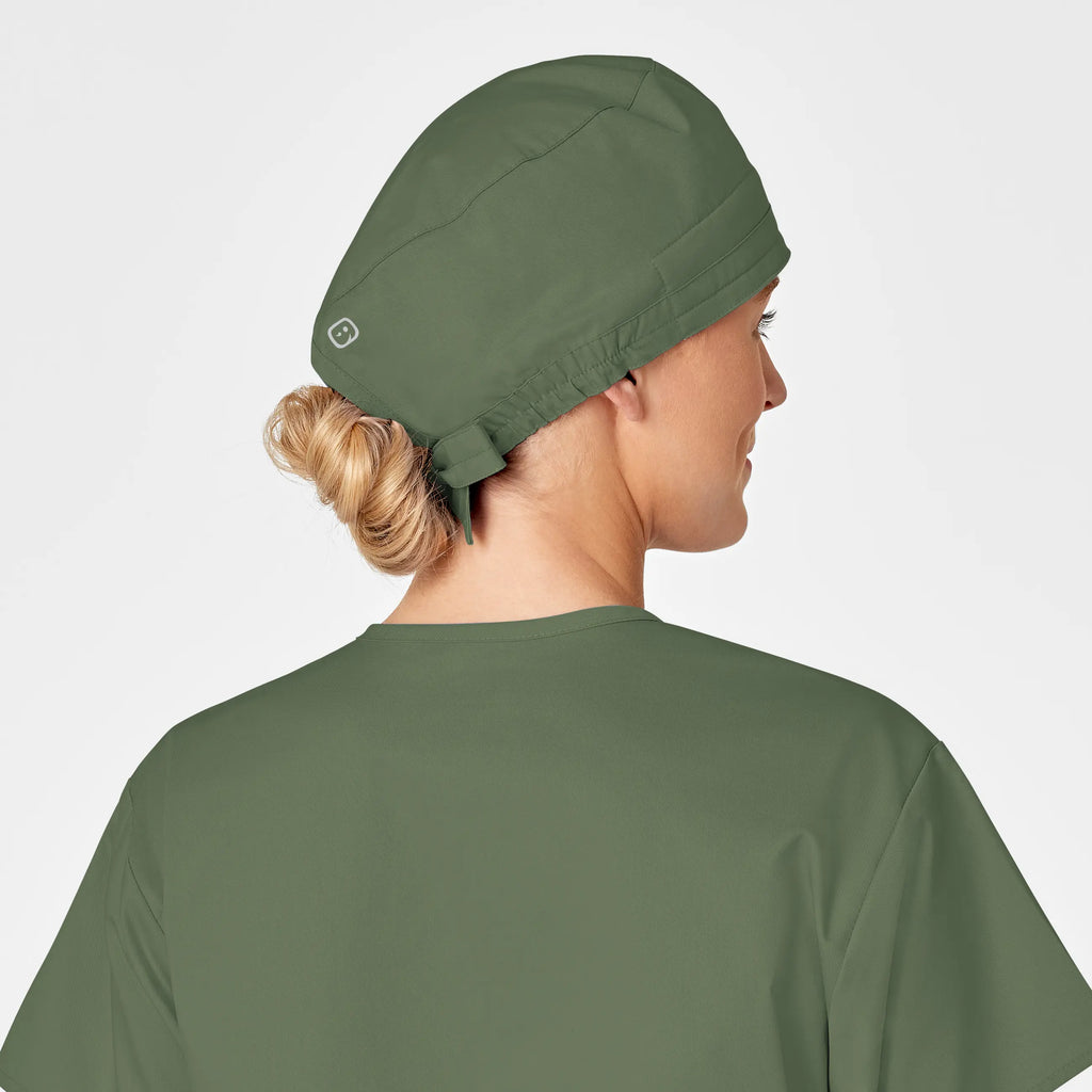 Wink Scrubs Unisex Tie Back Scrub Cap Olive | scrub-supply.com