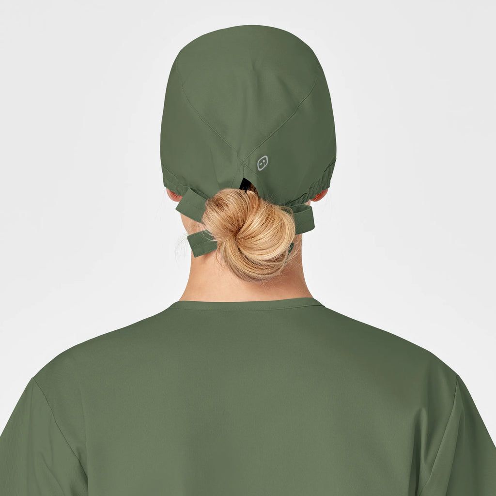 Wink Scrubs Unisex Tie Back Scrub Cap Olive | scrub-supply.com