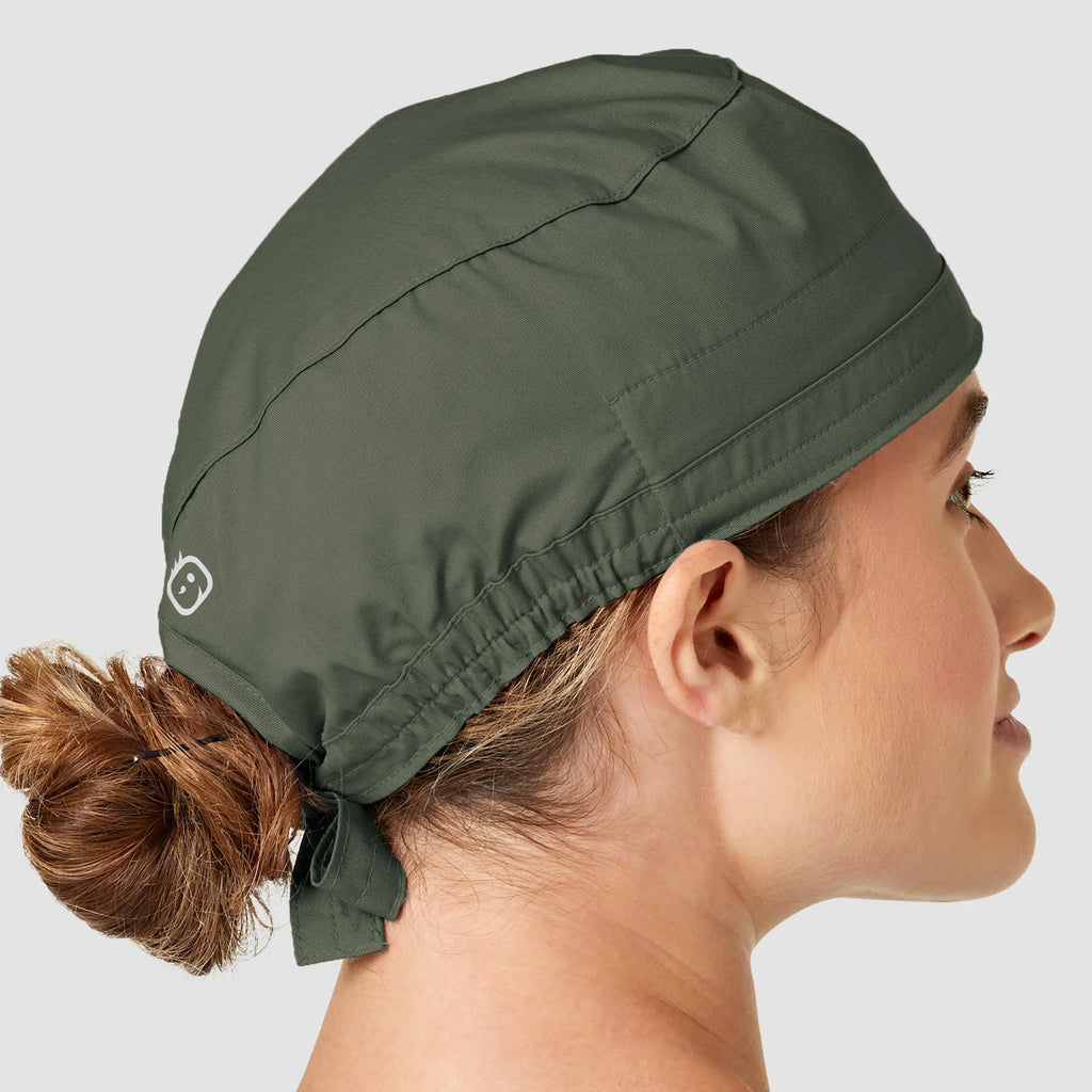 Wink Scrubs Unisex Tie Back Scrub Cap Olive | scrub-supply.com