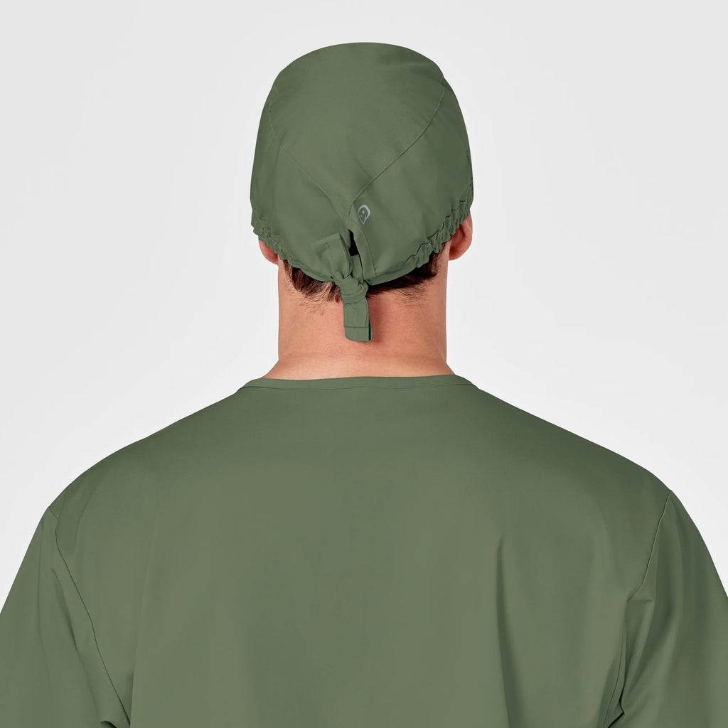 Wink Scrubs Unisex Tie Back Scrub Cap Olive | scrub-supply.com