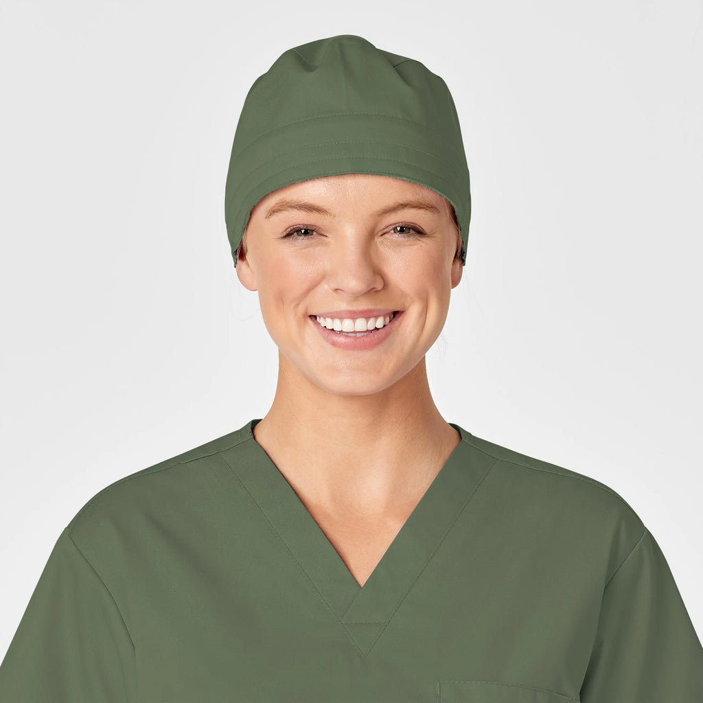 Wink Scrubs Unisex Tie Back Scrub Cap Olive | scrub-supply.com