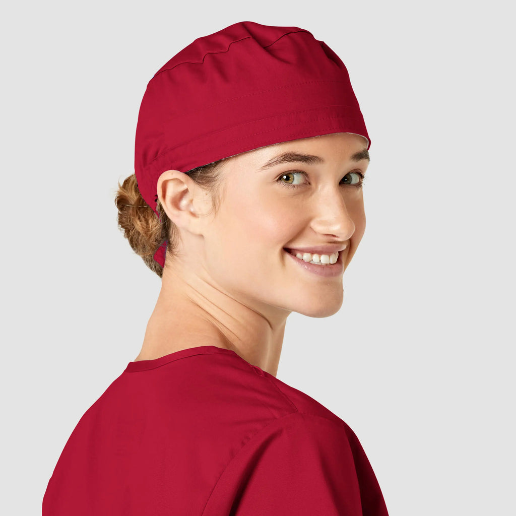 Wink Scrubs Unisex Tie Back Scrub Cap Red | scrub-supply.com