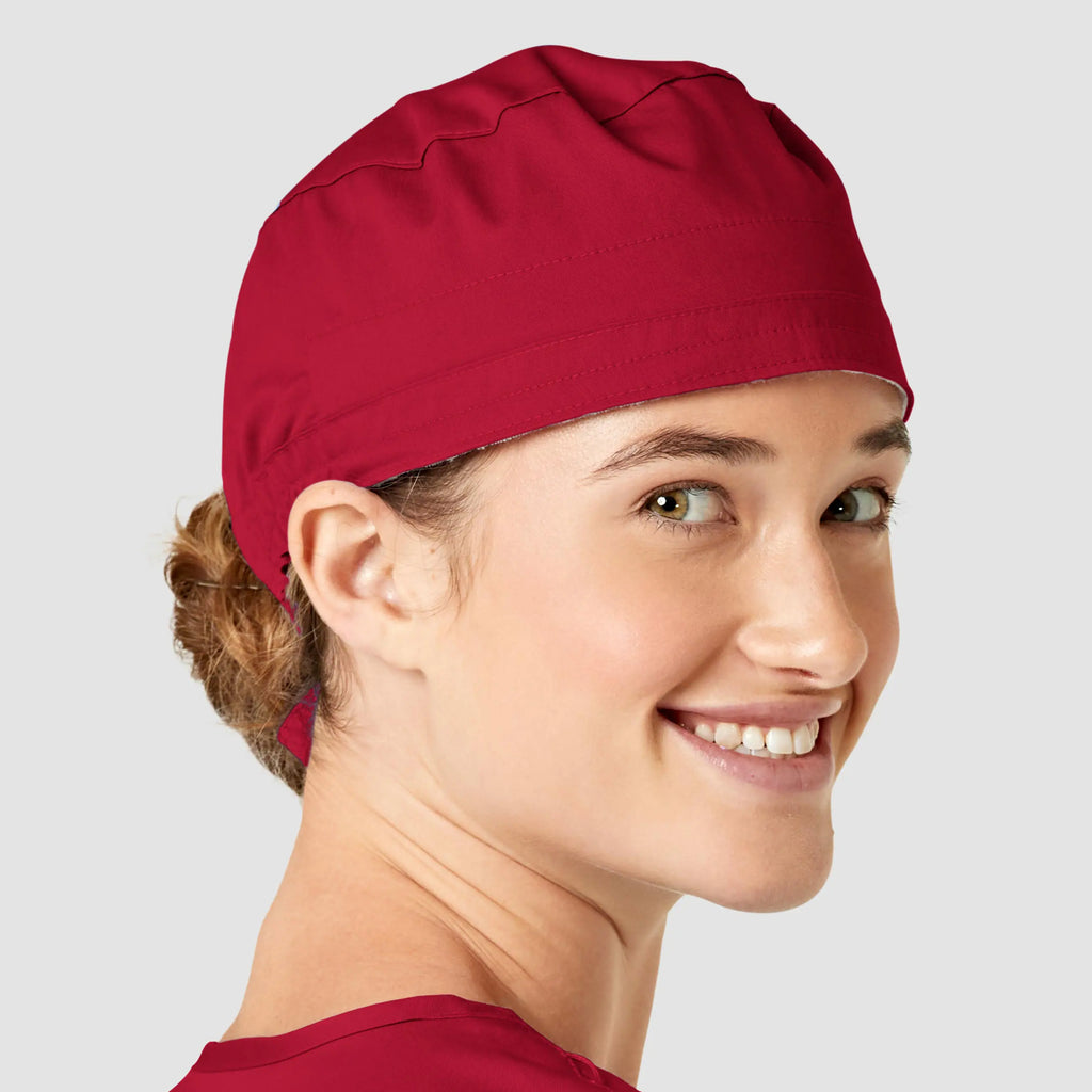 Wink Scrubs Unisex Tie Back Scrub Cap Red | scrub-supply.com