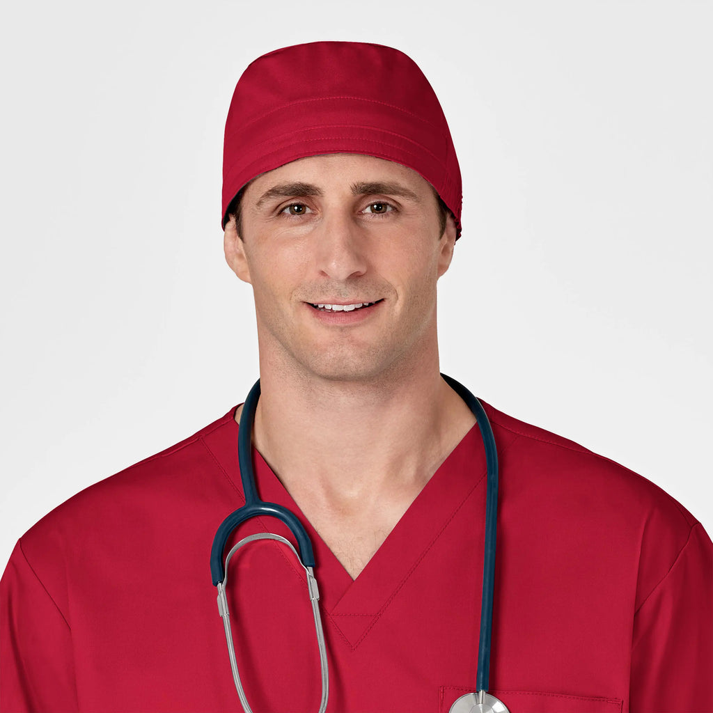 Wink Scrubs Unisex Tie Back Scrub Cap Red | scrub-supply.com