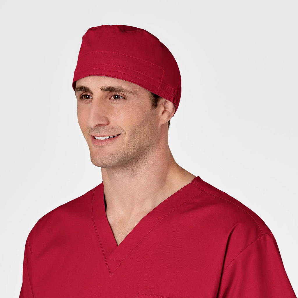 Wink Scrubs Unisex Tie Back Scrub Cap Red | scrub-supply.com