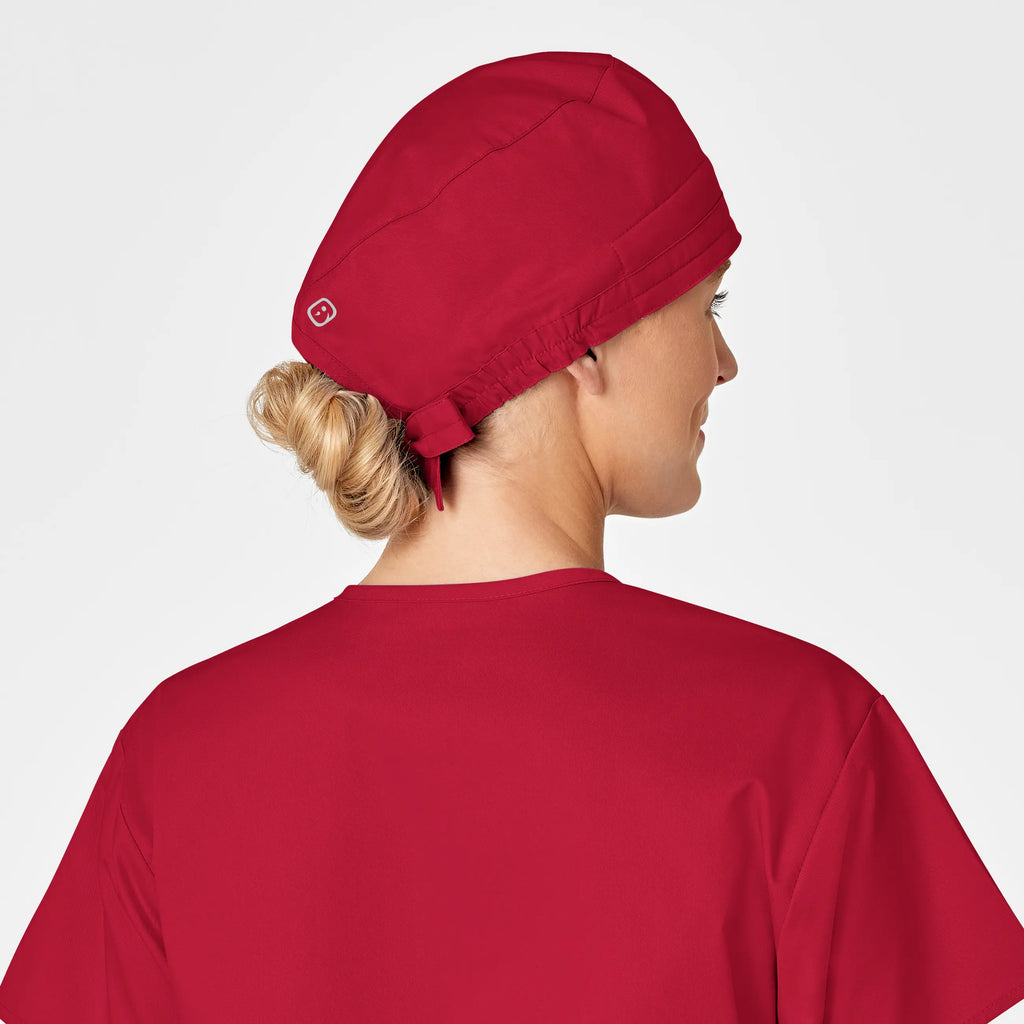 Wink Scrubs Unisex Tie Back Scrub Cap Red | scrub-supply.com