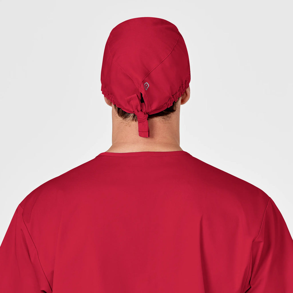 Wink Scrubs Unisex Tie Back Scrub Cap Red | scrub-supply.com