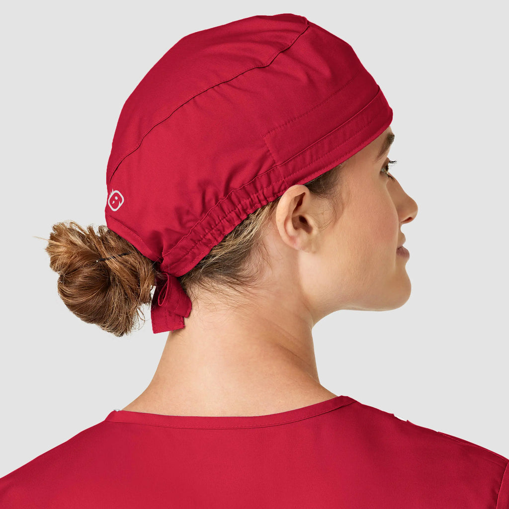 Wink Scrubs Unisex Tie Back Scrub Cap Red | scrub-supply.com