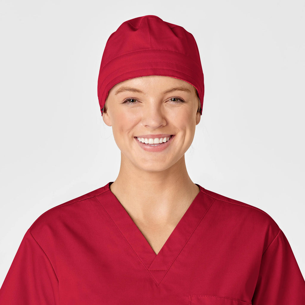 Wink Scrubs Unisex Tie Back Scrub Cap Red | scrub-supply.com