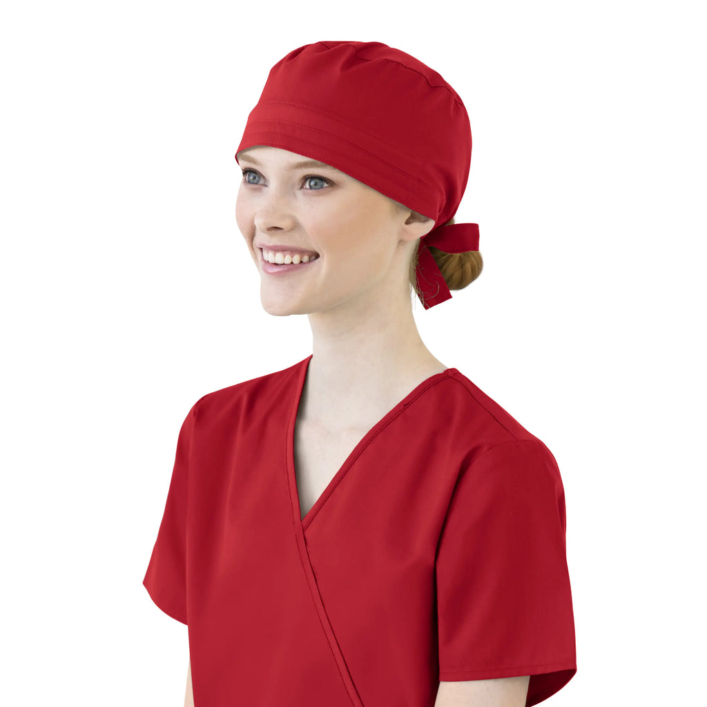 Wink Scrubs Unisex Tie Back Scrub Cap Red | scrub-supply.com