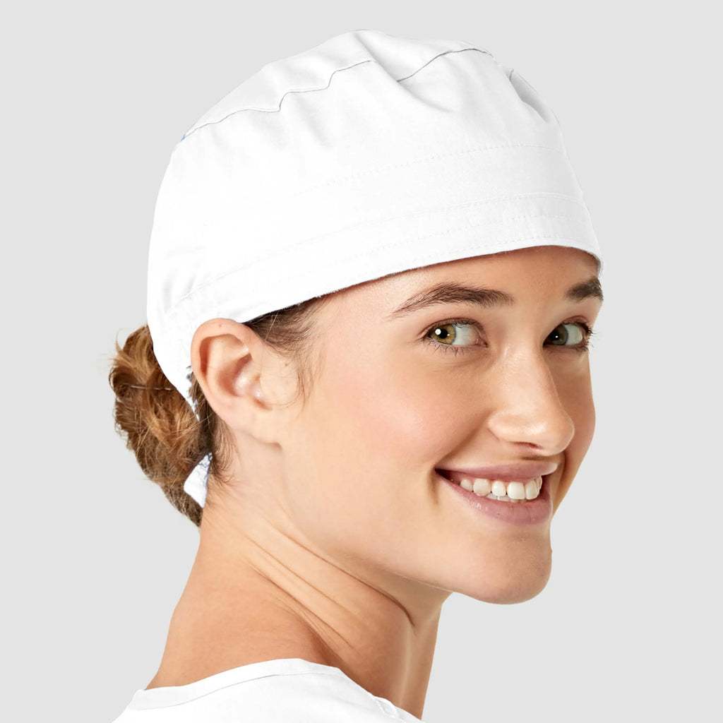 Wink Scrubs Unisex Tie Back Scrub Cap White | scrub-supply.com