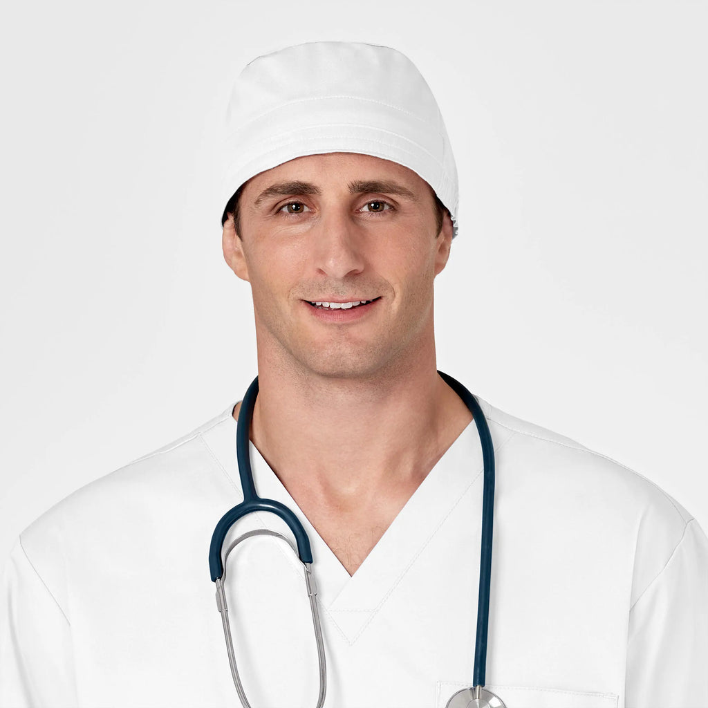 Wink Scrubs Unisex Tie Back Scrub Cap White | scrub-supply.com