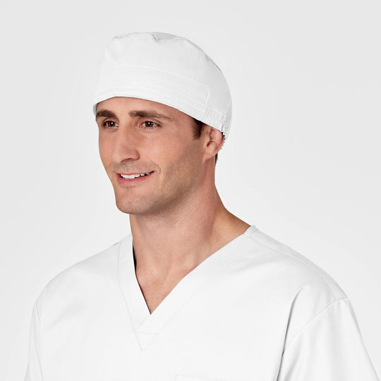 Wink Scrubs Unisex Tie Back Scrub Cap White | scrub-supply.com