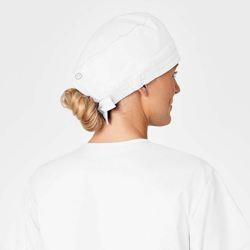 Wink Scrubs Unisex Tie Back Scrub Cap White | scrub-supply.com