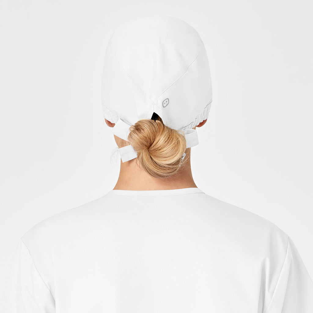 Wink Scrubs Unisex Tie Back Scrub Cap White | scrub-supply.com