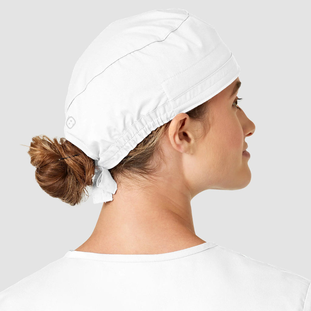 Wink Scrubs Unisex Tie Back Scrub Cap White | scrub-supply.com