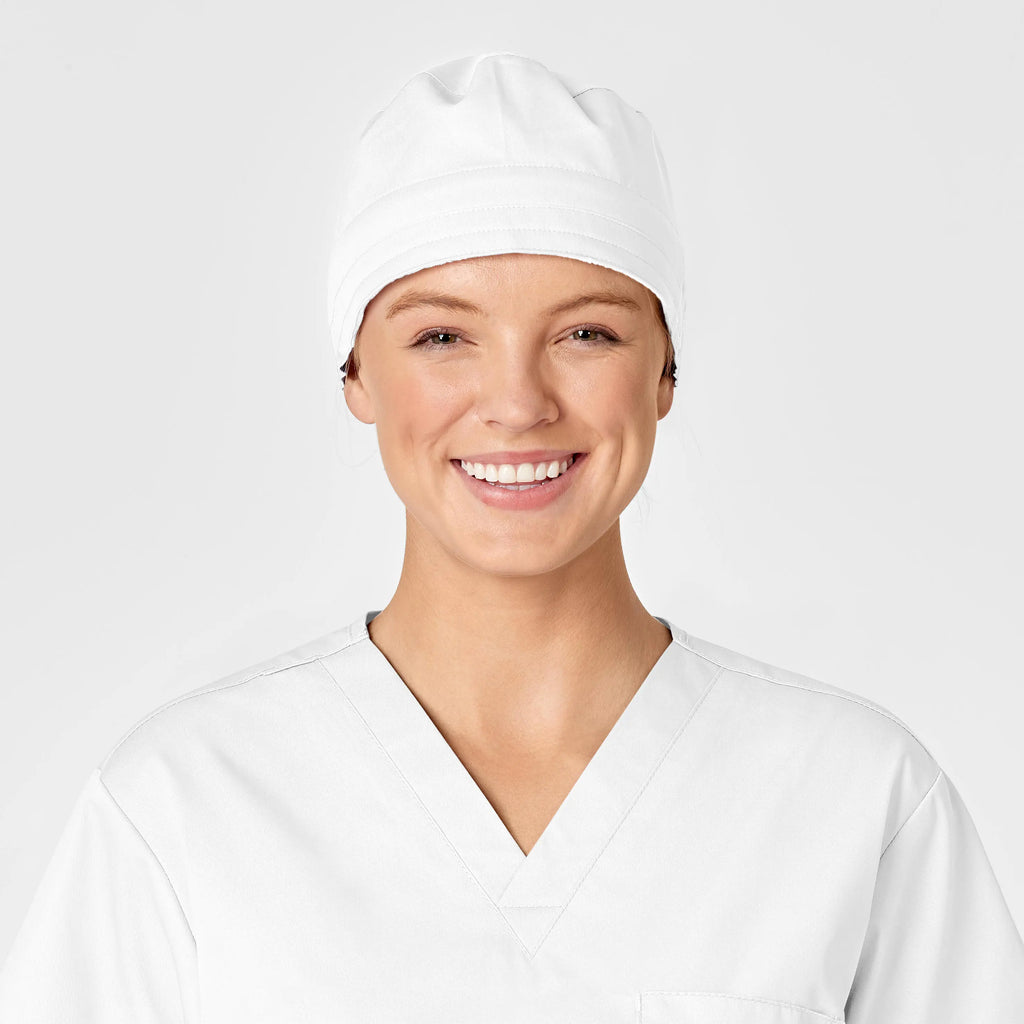 Wink Scrubs Unisex Tie Back Scrub Cap White | scrub-supply.com