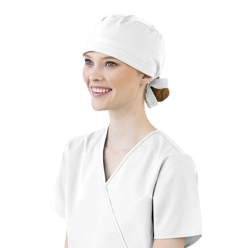 Wink Scrubs Unisex Tie Back Scrub Cap White | scrub-supply.com