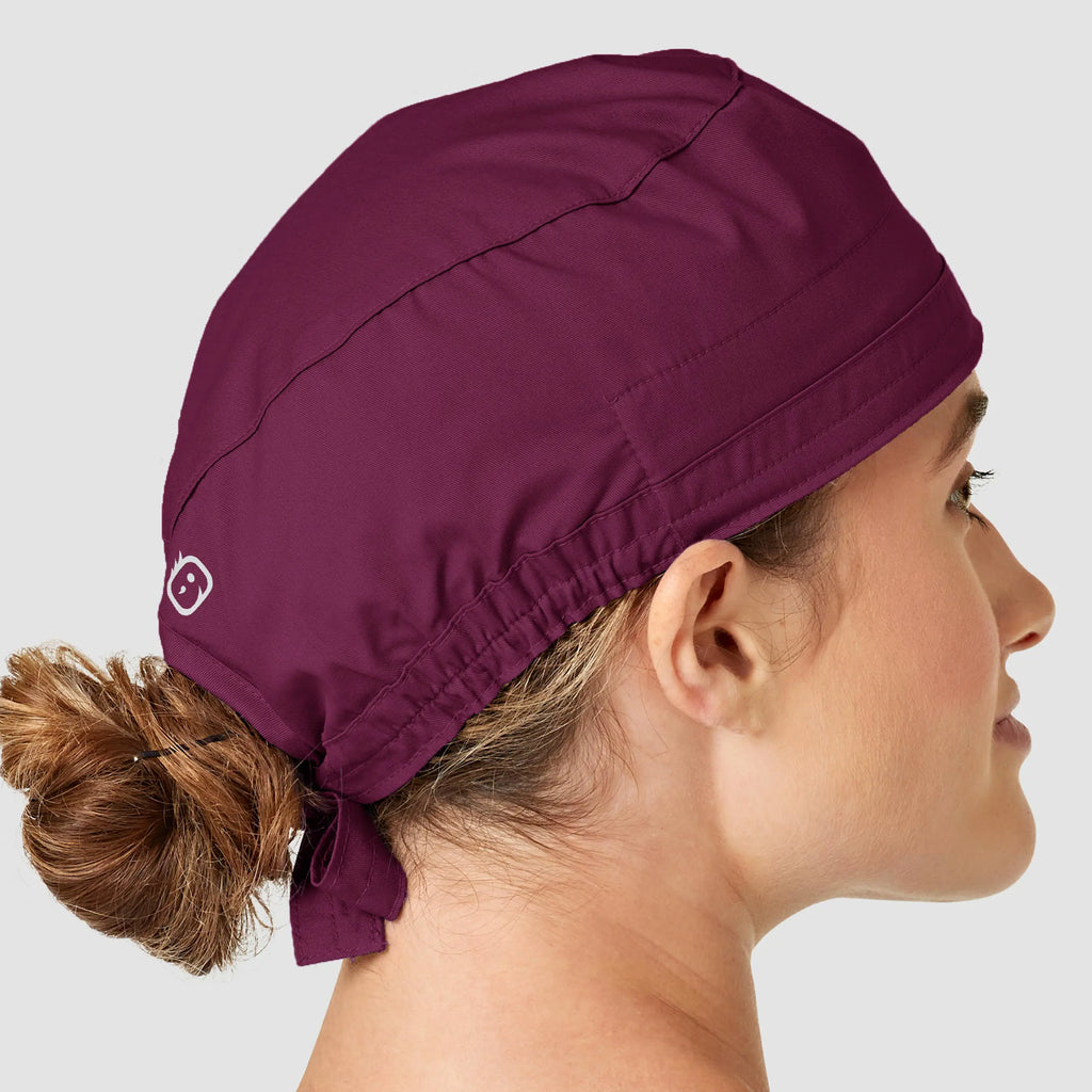 Wink Scrubs Unisex Tie Back Scrub Cap Wine | scrub-supply.com