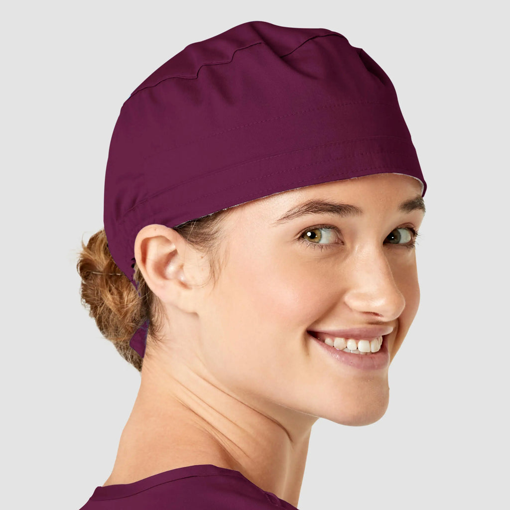 Wink Scrubs Unisex Tie Back Scrub Cap Wine | scrub-supply.com