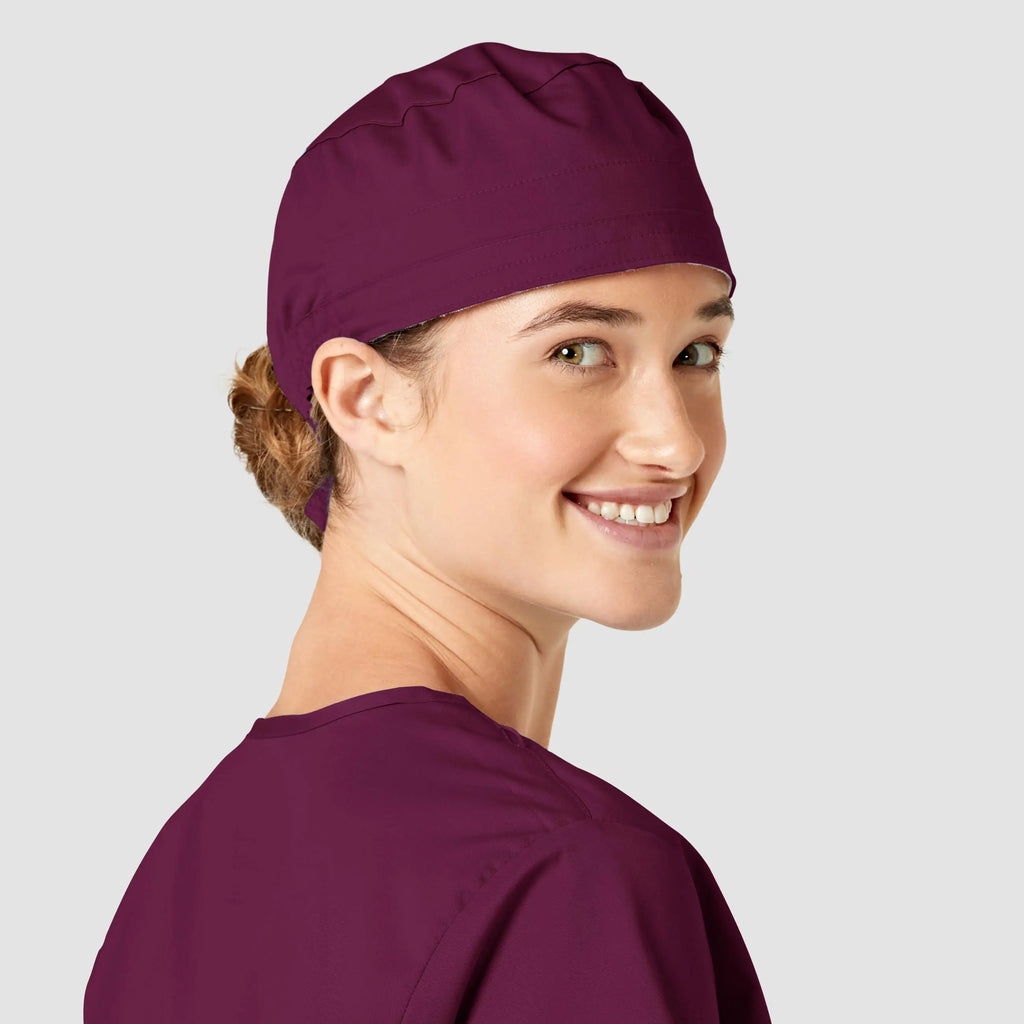 Wink Scrubs Unisex Tie Back Scrub Cap Wine | scrub-supply.com